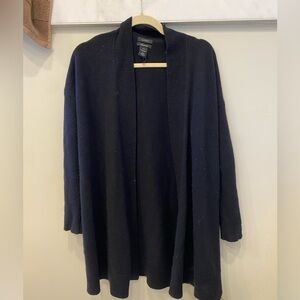 Halogen Black Cashmere wool Blend Cardigan